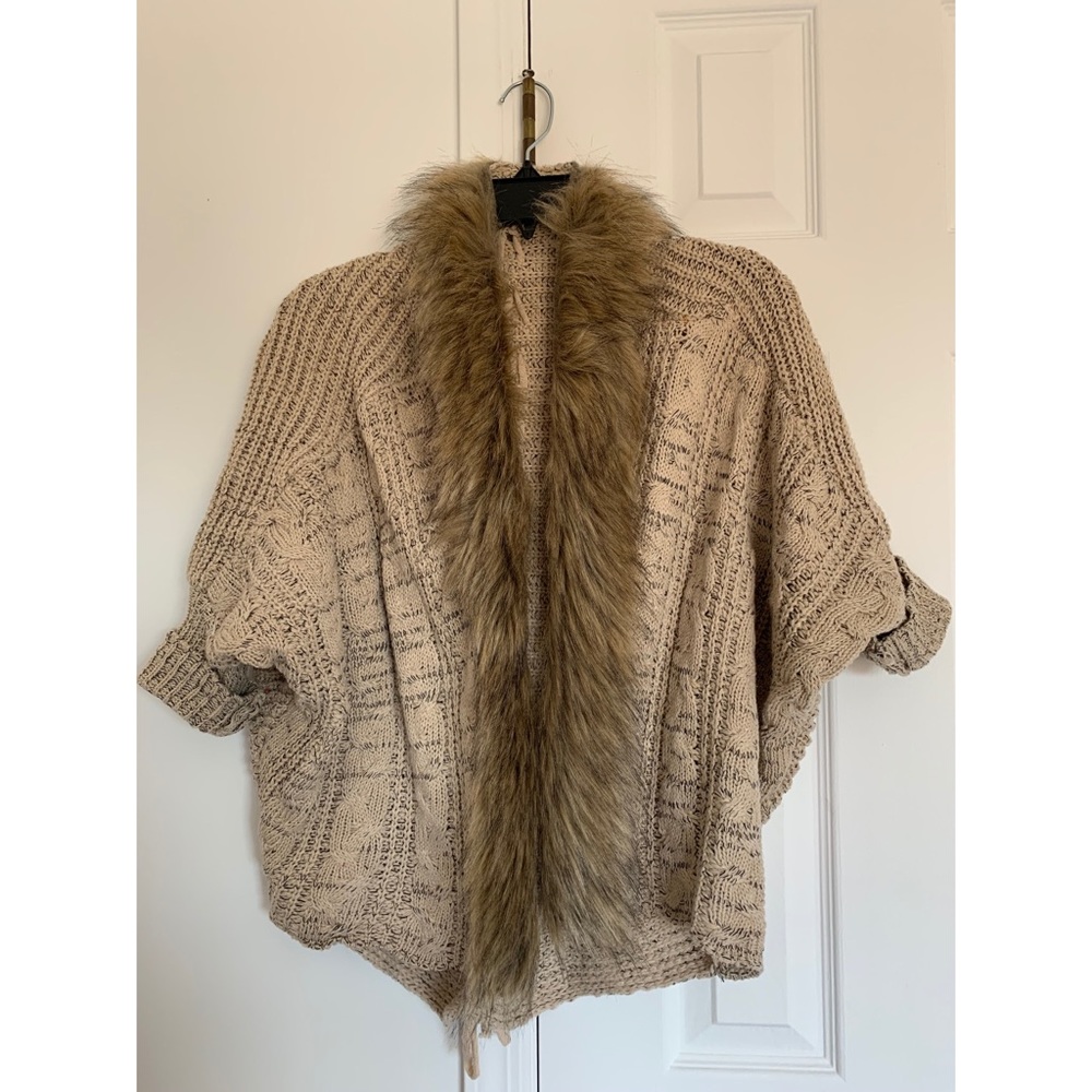 Women’s Faux Fur Knit Cardigan